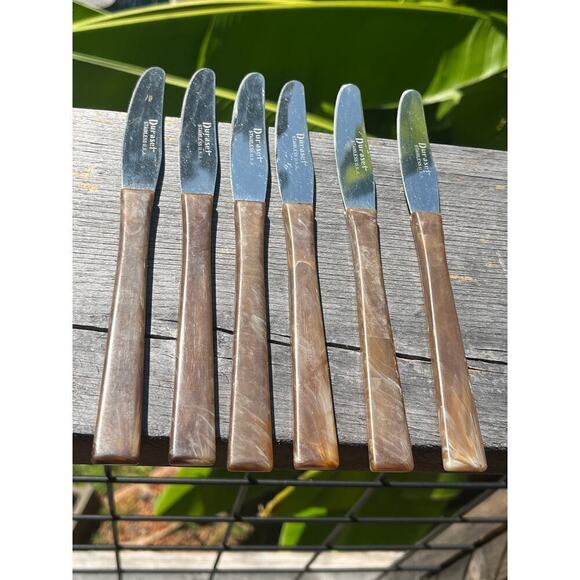 6 Vintage Flatware Bakelite? handle Knives. Duraset. stainless USA. Kitchen. - Picture 6 of 10